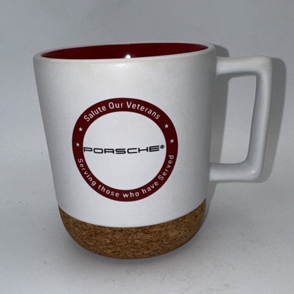 Porsche Salute Our Veterans Coffee Mug Ceramic Cup Patriotic Car Collectible